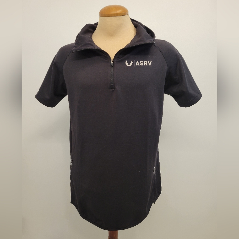 ASRV Black Short Sleeve Athletic Hoodie